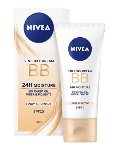 Nivea 24H Moisture 5 in 1 SPF20 BB Day Cream 50ml (VARIOUS SHADES)