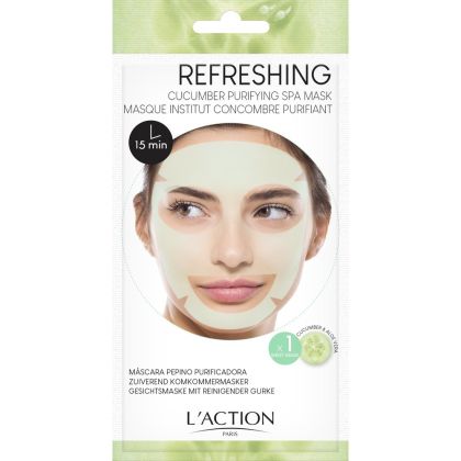 Почистваща и освежаваща маска за лице с Краставица L'action Refreshing Cucumber Purifying Spa Mask 20g 
