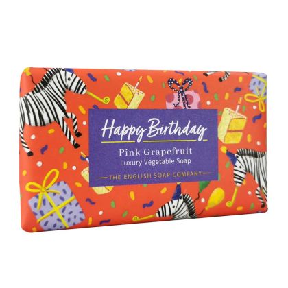 The English Soap Company Happy Birthday Pink Grapefruit Luxury Vegetable Soap 190g 