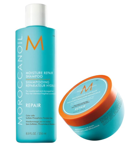 Възстановяваща рутина Moroccanoil Moisture Repair Routine Shampoo + Mask