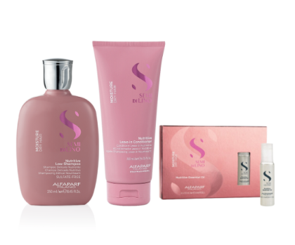 Комплект шампоан, балсам и ампули за суха коса Alfaparf SDL Moisture Nutritive Shampoo + Conditioner + Essential Oil 