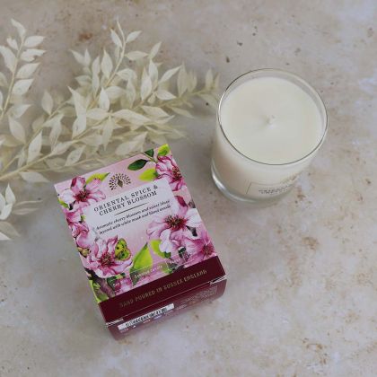 The English Soap Company Oriental Spice & Cherry Blossom Pure Soy Candle 170ml 