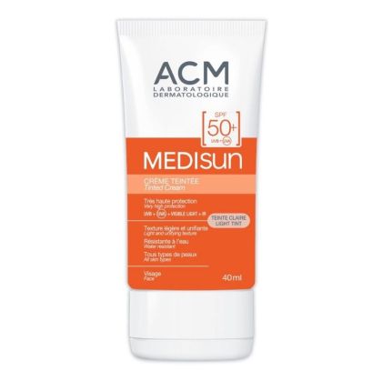Тониран слънцезащитен крем ACM Medisun Tinted Sunscreen Cream SPF 50 40ml
