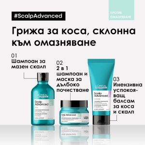 Loreal Professionnel Serie Expert Scalp Advanced Anti-Oiliness 2-In-1 Deep Purifier Clay 250ml 