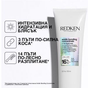 Интензивно подхранваща маска за увредена коса Redken Acidic Bonding Concentrate 5-minute Liquid Mask 250ml