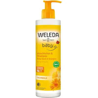 Душ гел и шампоан с невен Weleda Calendula Shampoo & Body Wash 400ml