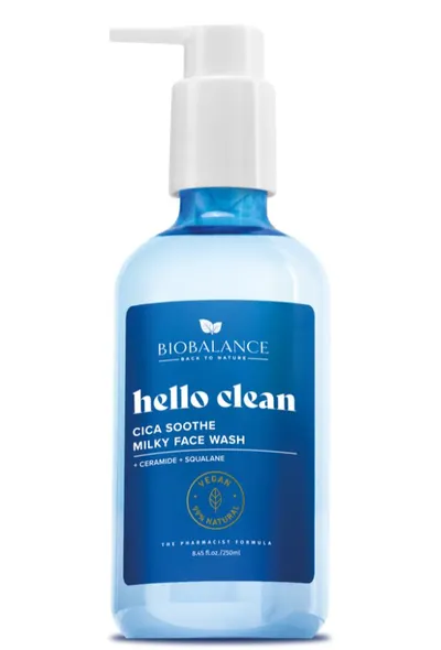 Измиващ гел-мляко за лице с азиатска центела Biobalance Hello Clean Cica Soothe 250 мл