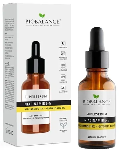 Серум за лице с ниацинамид 15% Biobalance Super Serum Niacinamide-G 30 мл