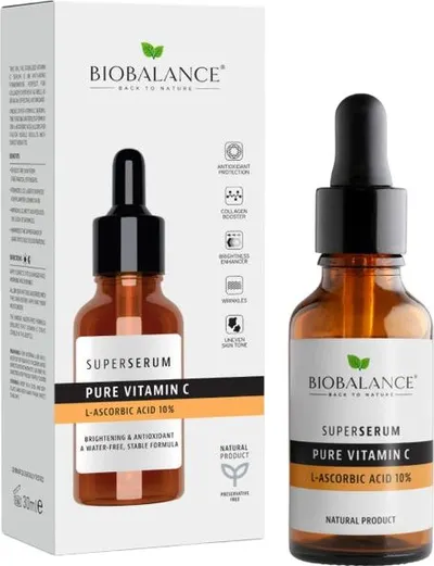 Серум за лице с витамин C и аскорбилова киселина Biobalance Super Serum 30 мл