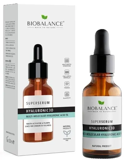 Серум за лице с 3D хиалуронова киселина Biobalance Super Serum 30 мл