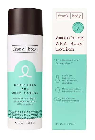 Изглаждащ лосион за тяло с AHA киселини Frank Body 140 мл