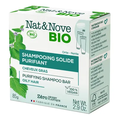 Твърд шампоан за мазна коса с био коприва – Nat&Nove BIO Nettle 85 g