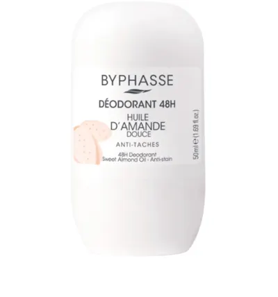 Дамски део рол-он против изпотяване Byphasse Sweet Almond Oil Deo Roll On 50ml