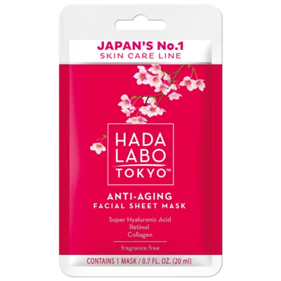 Текстилна маска за лице против бръчки с Хиалуронова киселина Hada Labo Anti-Aging Facial Sheet Mask