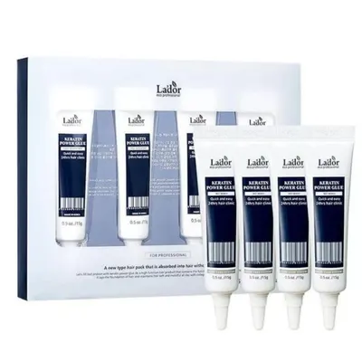 Серум за накъсани краища с екстракт от охлюв и колаген Lador Keratin Power Glue 4x15g