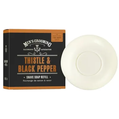 Scottish Fine Soaps Men's Grooming Thistle & Black Pepper Shave Soap 100g