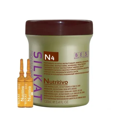 BES Silkat Nutritivo N4 Repairing Lotion for Damaged Hair 12X10ml