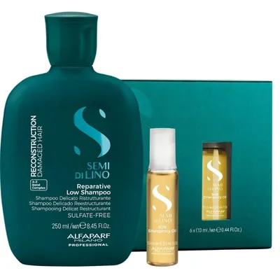 Alfaparf Semi Di Lino Reconstruction Reparative Shampoo 250ml + Ampoules 6X13ml