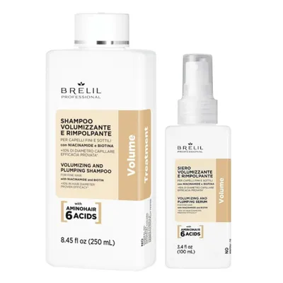 Brelil Treatment Volume Set for Volume and Density of Thin Hair – Shampoo + Serum