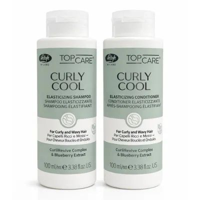 Мини комплект за къдрава коса с шампоан и балсам Lisap Top Care Curly Cool 2 x 100 ml