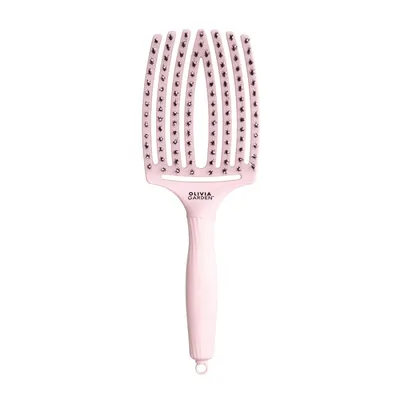 Четка за разресване с глигански косъм и полимерни лакна Olivia Garden Fingerbrush Combo Pastel Pink L