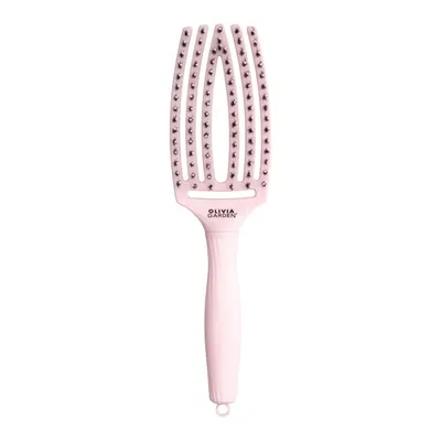 Четка за разресване с глигански косъм и полимерни лакна Olivia Garden Fingerbrush Combo Pastel Pink M