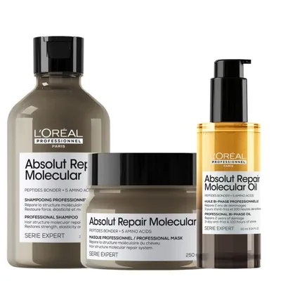 Loreal Professionnel Absolut Repair Molecular Shampoo + Mask + Oil