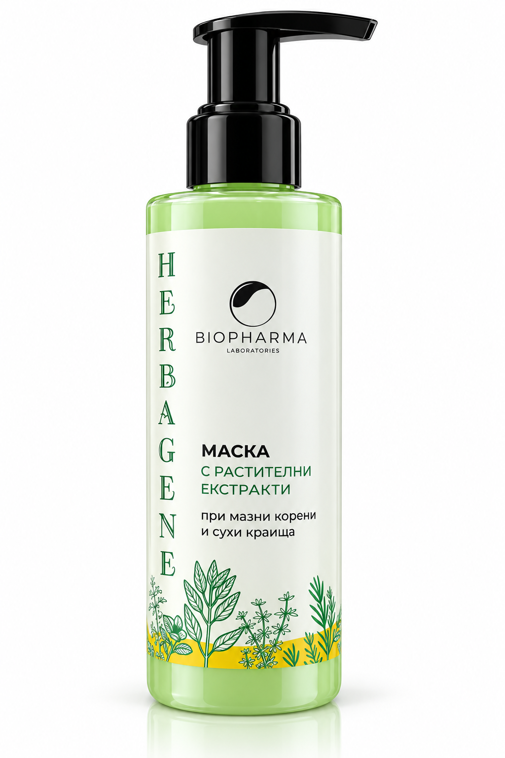 Маска против косопад, мазни корени и сухи краища Biopharma Herbagene Hair Mask 150ml