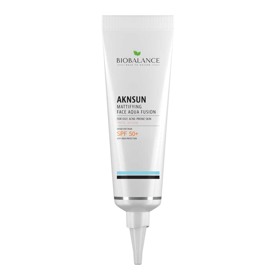 Тониращ и матиращ слънцезащитен крем за проблемна кожа Biobalance Aknsun SPF 50 40 мл — снимка 2