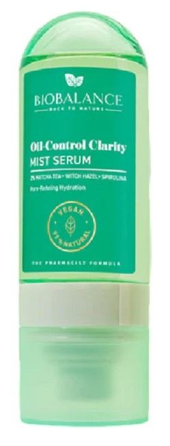 Серум-мист за лице с матча и спирулина Biobalance Oil Control Clarity 80 мл