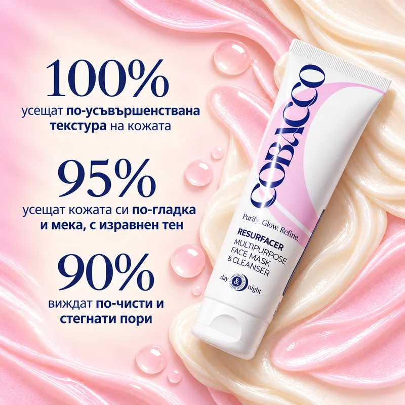 Изглаждаща и почистваща маска 2в1 за лице Cobacco Resurfacer 100ml — 2