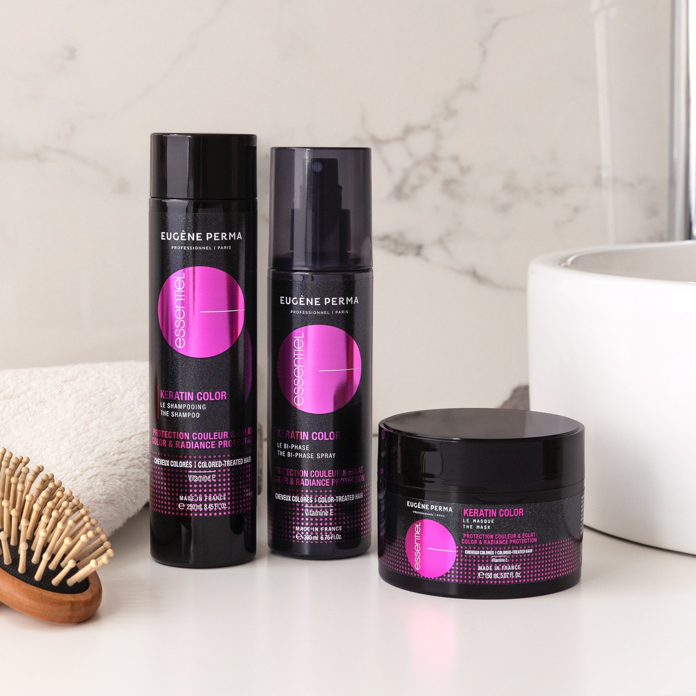 Шампоан Кератин Color за боядисана коса – Eugene Perma Essentiel Keratin Color 1000 ml — снимка 2