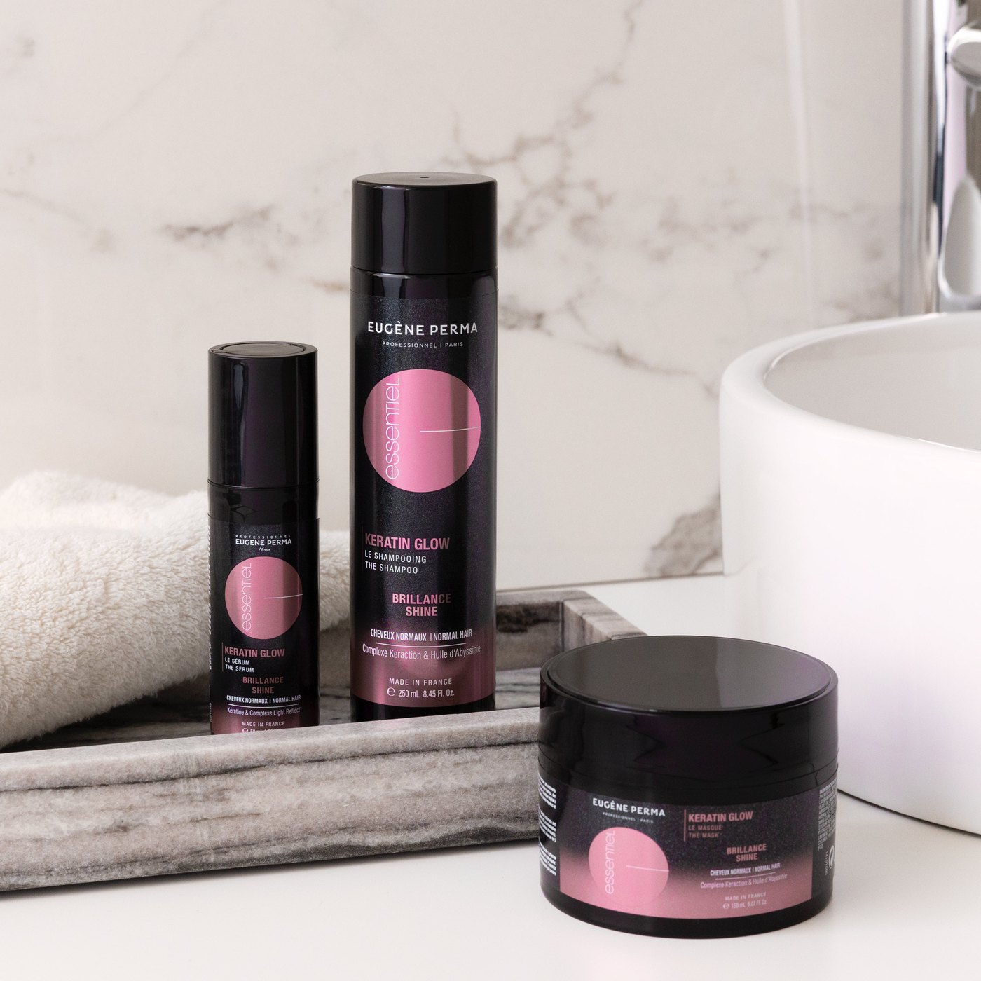 Шампоан за всеки тип коса и подсилване на блясъка – Eugene Perma Essentiel Keratin Glow 1000 ml — снимка 2