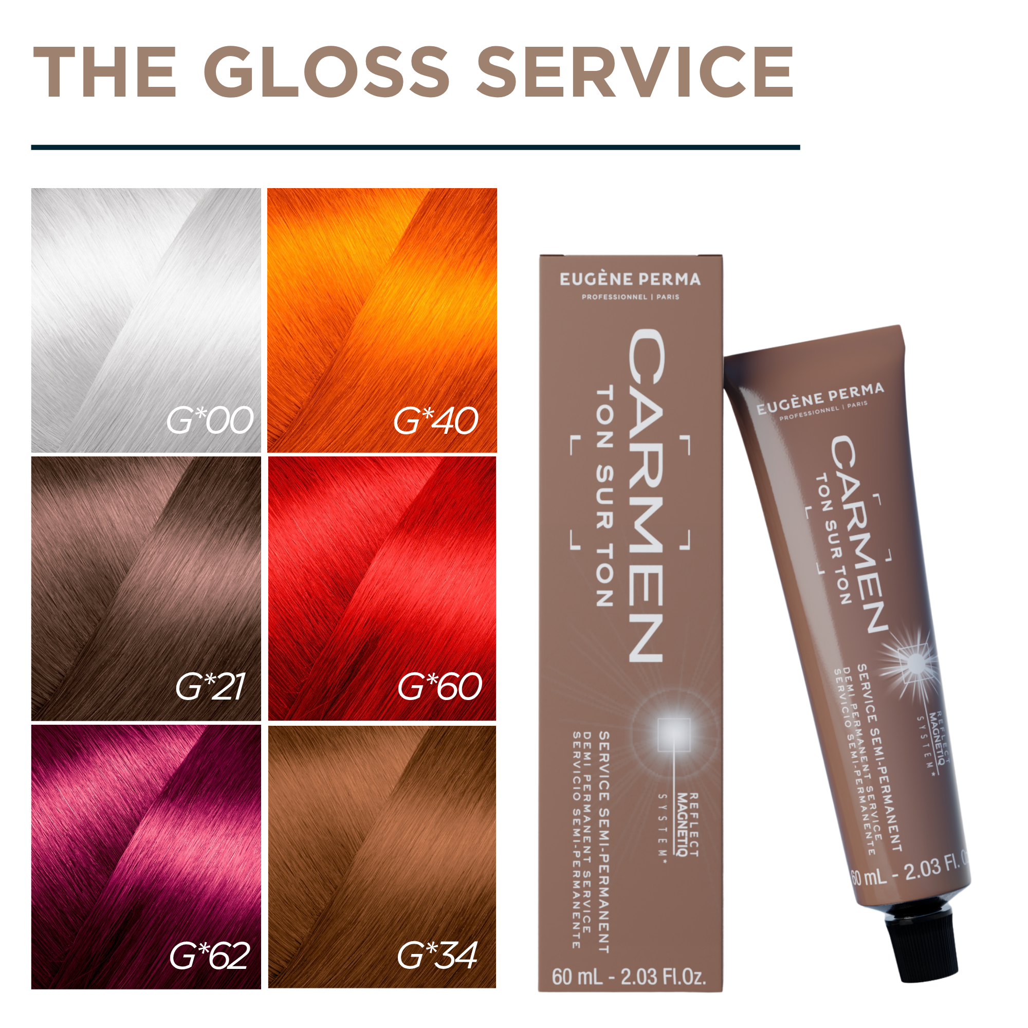 Безамонячна боя за блясък и гланц – Eugene Perma Carmen Gloss 60 ml — снимка 4