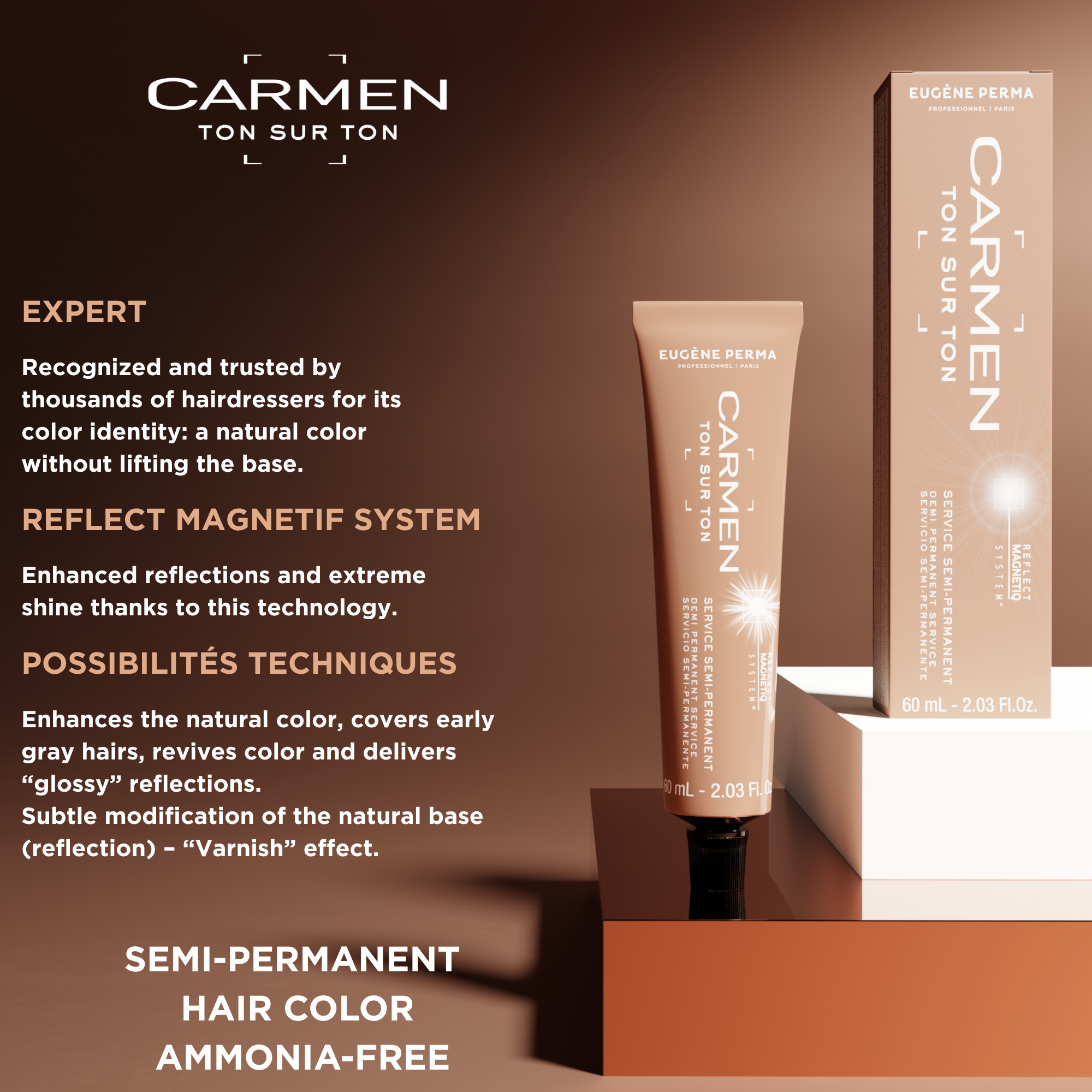 Безамонячна боя за блясък и гланц – Eugene Perma Carmen Gloss 60 ml — снимка 3