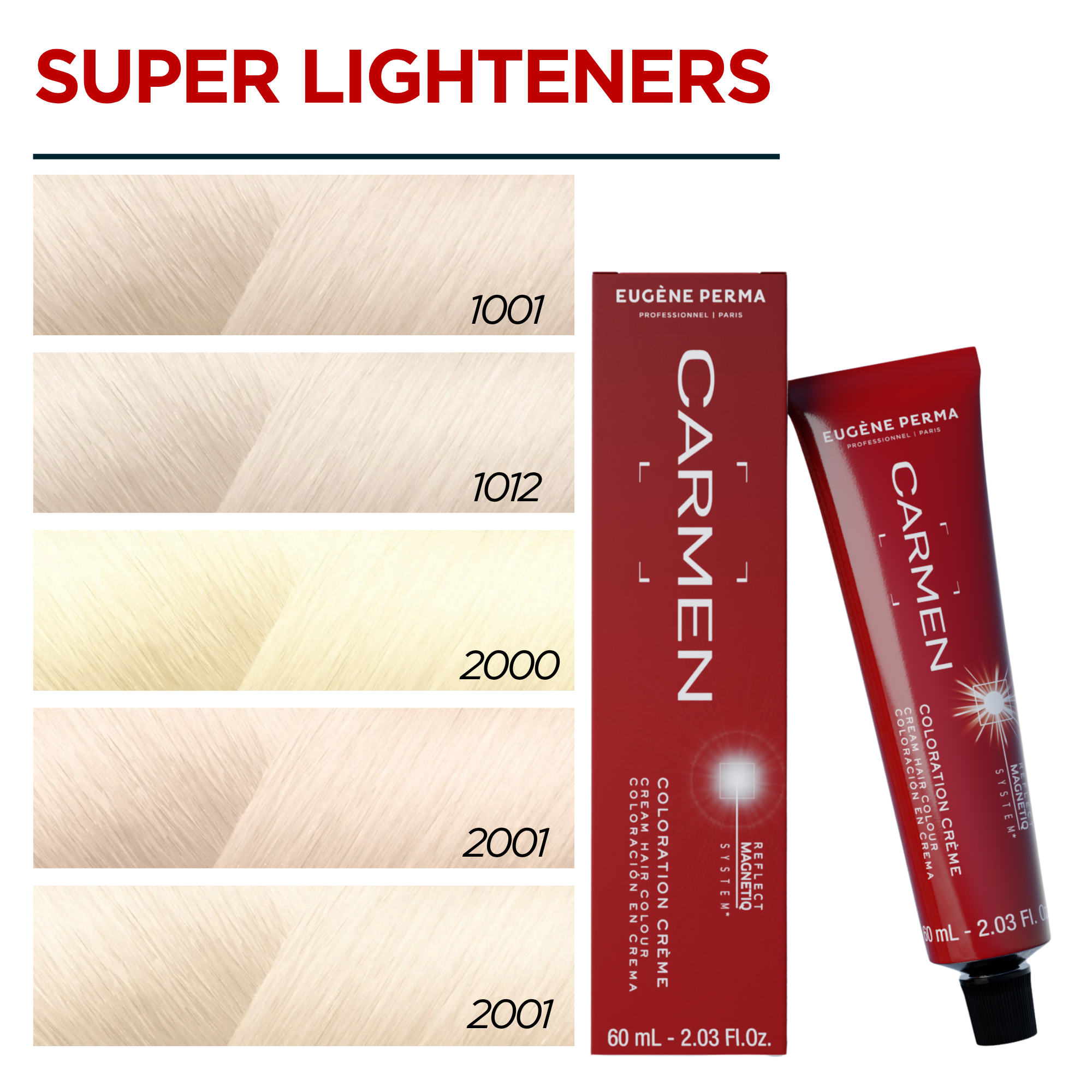 Супер изсветляваща трайна боя за коса – Eugene Perma Carmen Super Lightening 60 ml — снимка 4