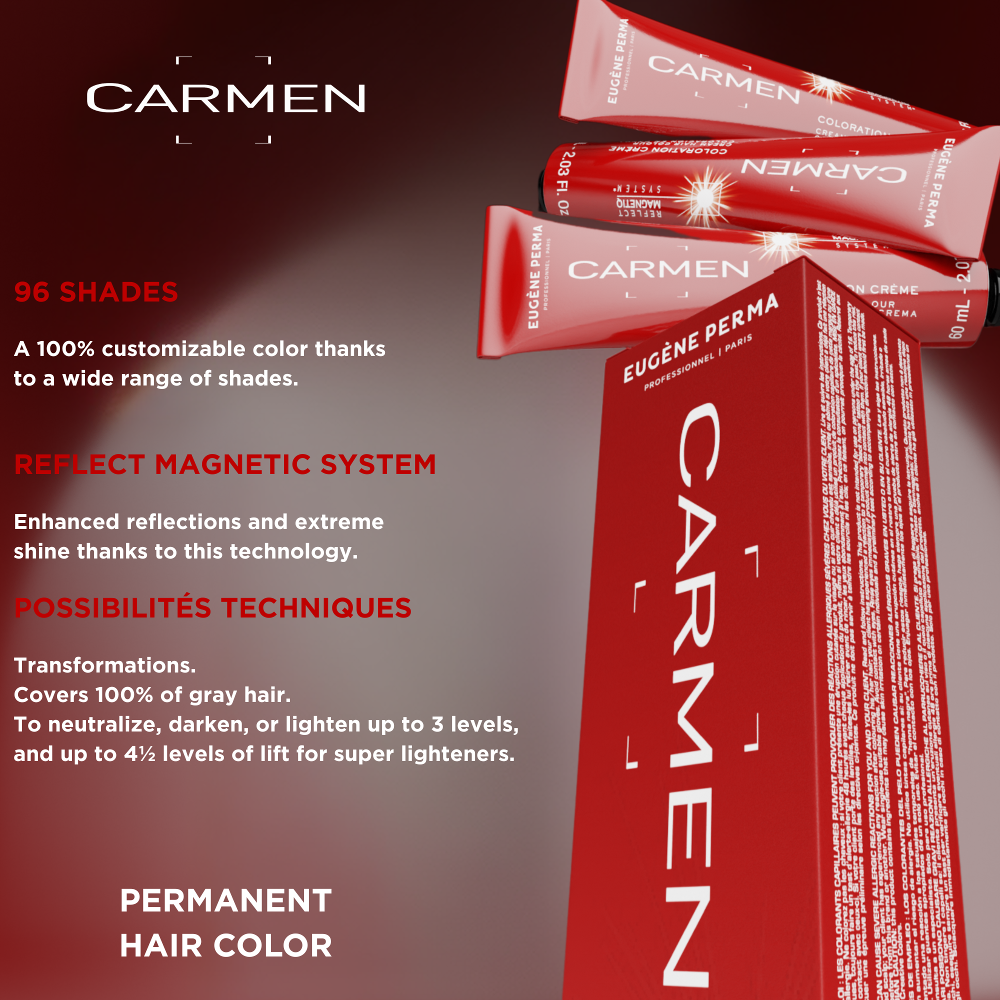 Супер изсветляваща трайна боя за коса – Eugene Perma Carmen Super Lightening 60 ml — снимка 3