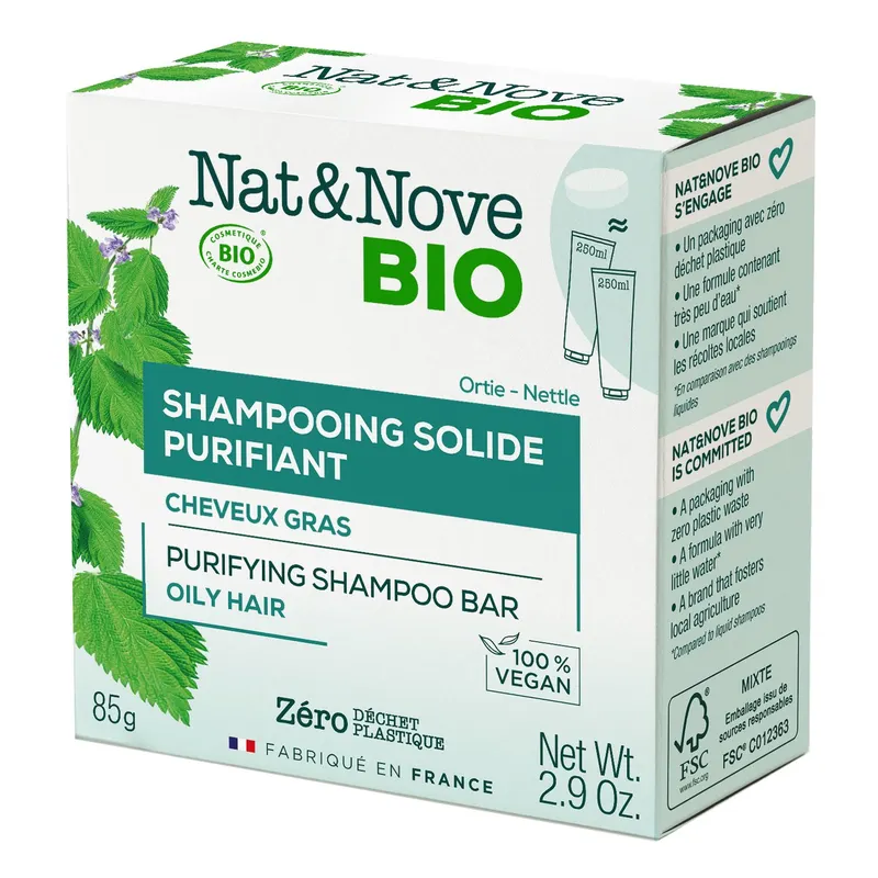 Твърд шампоан за мазна коса с био коприва – Nat&Nove BIO Nettle 85 g