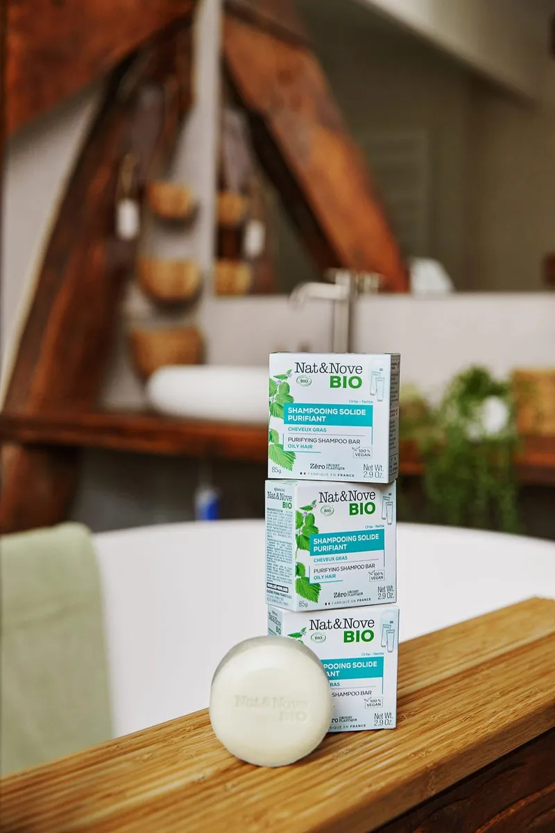 Твърд шампоан за мазна коса с био коприва – Nat&Nove BIO Nettle 85 g — снимка 2