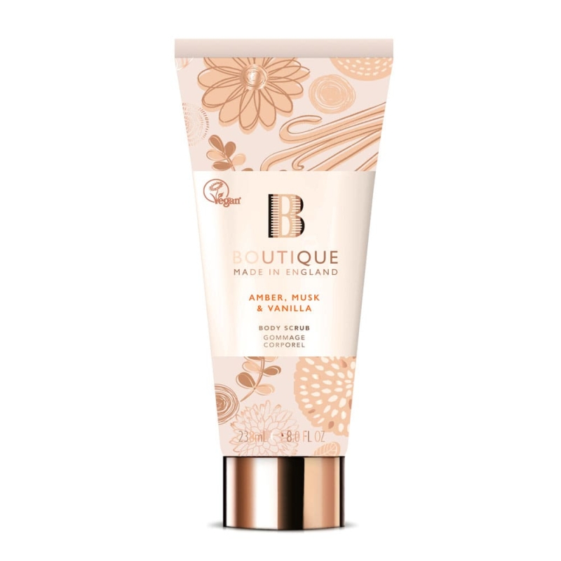 Boutique Amber, Musk & Vanilla Body Scrub 225gr