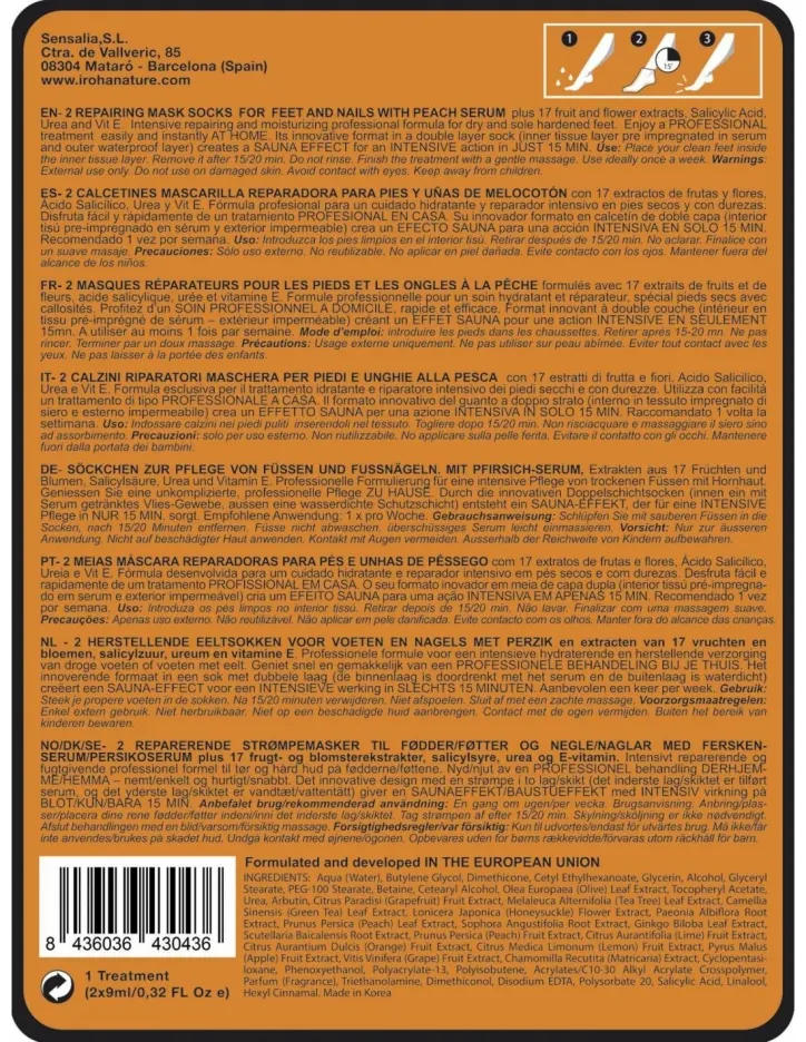 Подхранваща маска "чорапи" за сухи и изтощени крака Iroha Repairing Socks Mask for Feet — снимка 3