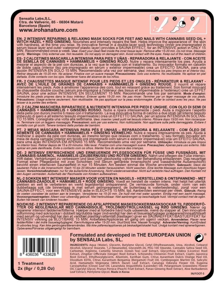 Iroha Repairing & Relaxing Foot Mask Socks with Cannabis — 3
