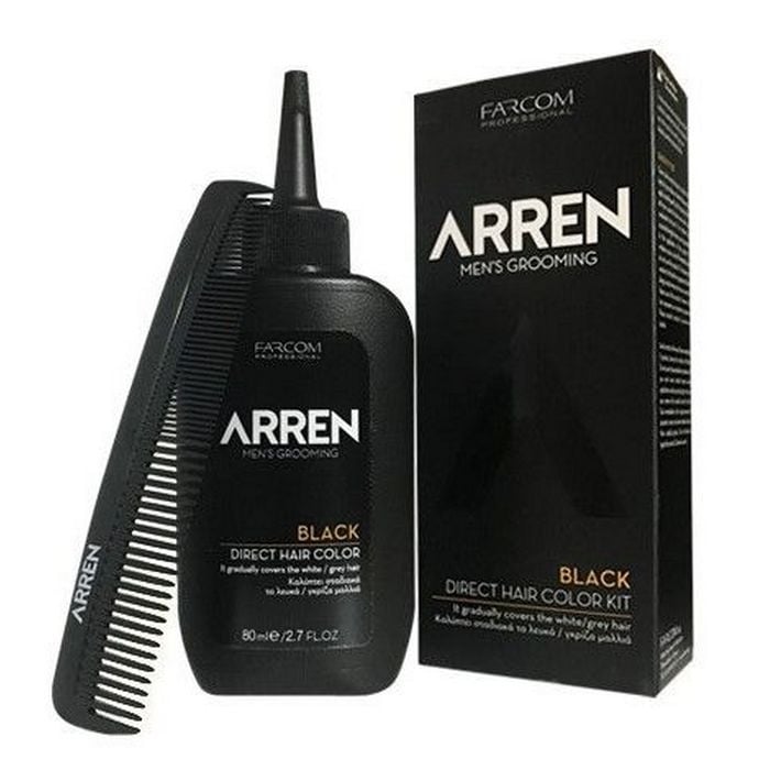 Комплект мъжка черна тонираща боя за коса Arren Men's Grooming Black Direct Hair Color Kit 80ml