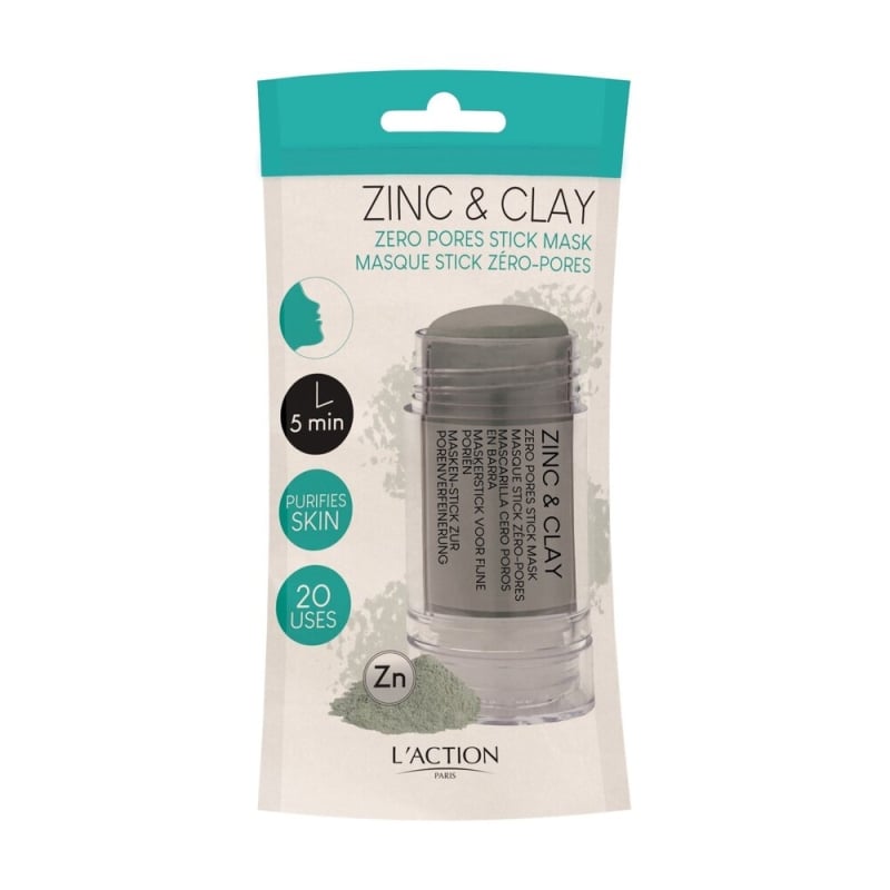 L'action Zinc & Clay Zero Pores Stick Mask 30g