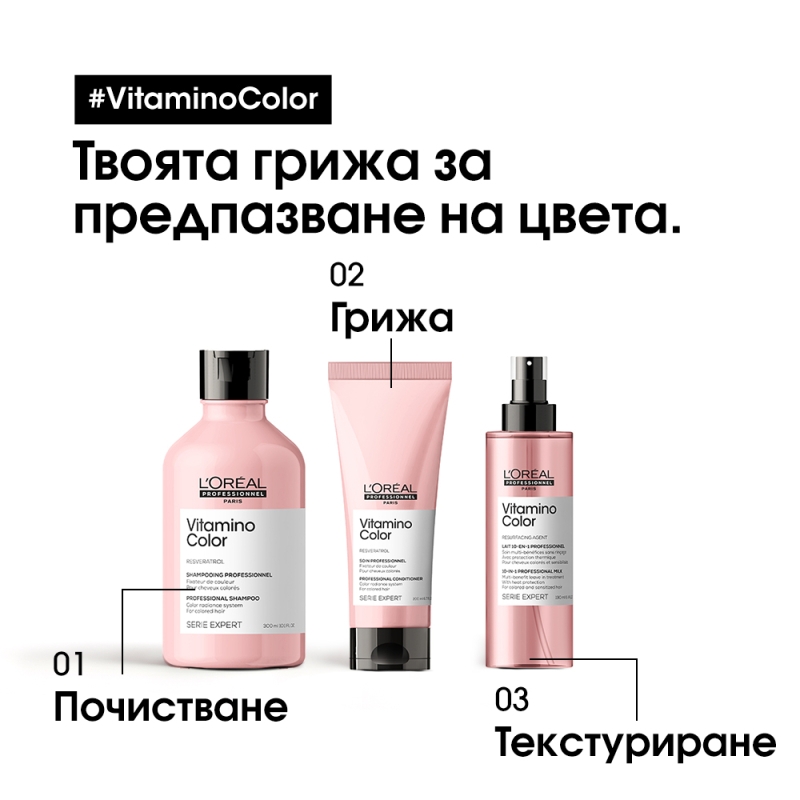 Балсам за запазване на цвета и блясъка на боядисана коса Loreal Professionnel Serie Expert Vitamino Color Resveratrol Conditi