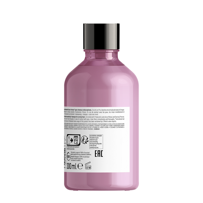 Шампоан за интензивно изглаждане на непокорна коса Loreal Professionnel Serie Expert Liss Unlimited Shampoo 300ml — снимка 2