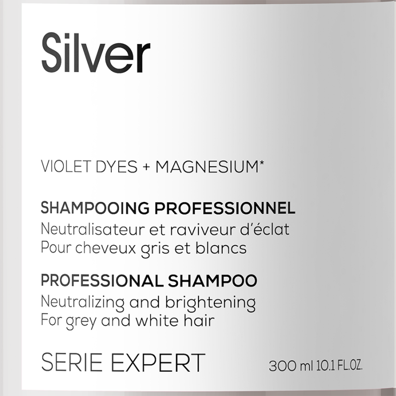 Неутрализиращ шампоан за сива,бяла и платинено руса коса Loreal Professionnel Serie Expert Silver Shampoo 300ml — снимка 3