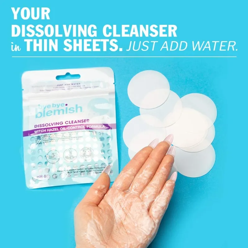 Почистващи тампони за лице против омазняване на кожата Bye Bye Blemish Dissolving Cleanser 50pcs — снимка 3