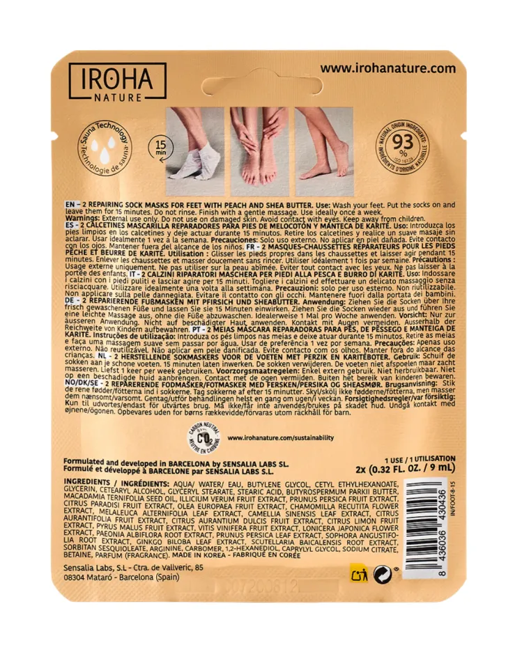 Подхранваща маска "чорапи" за сухи и изтощени крака Iroha Repairing Socks Mask for Feet — снимка 4