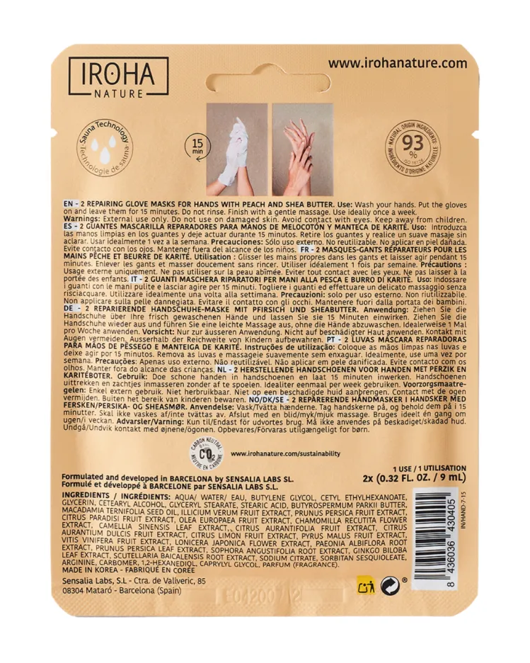 Iroha Repairing Gloves Mask for Hands - Peach — 4
